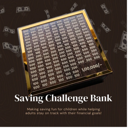 Wooden Piggy Bank – ₹1,00,000 Savings Challenge Box