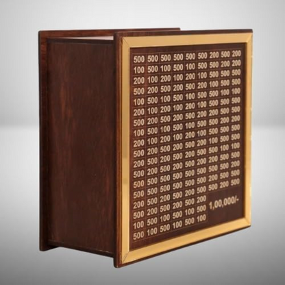 Wooden Piggy Bank – ₹1,00,000 Savings Challenge Box